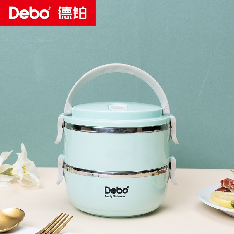 6647268.Debo徳铂艾莱尔1.4L不锈钢保温饭盒上班族学生便当盒