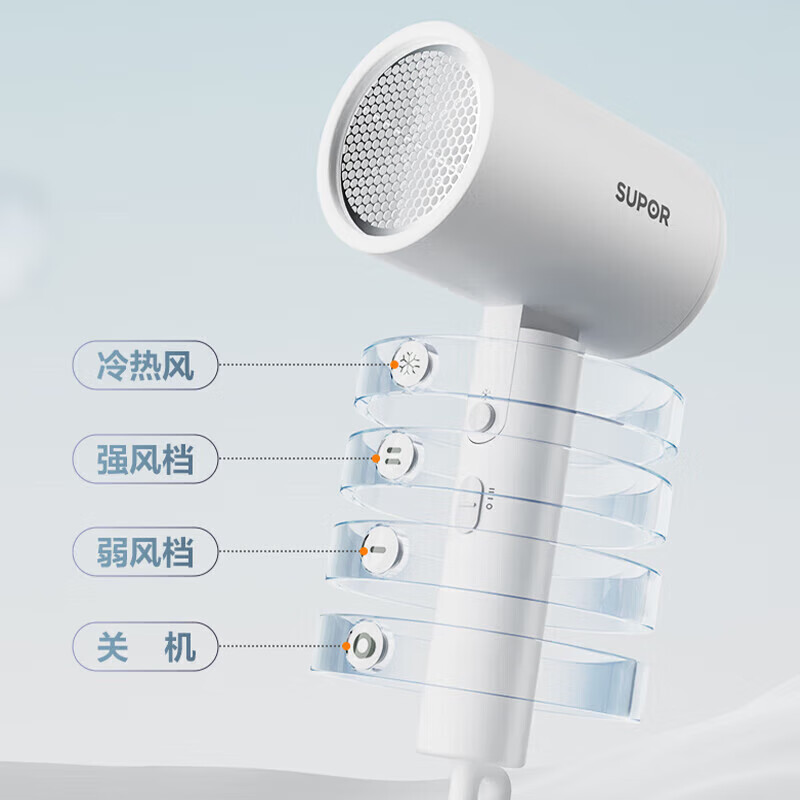 11657524.苏泊尔（SUPOR）ZMD安心系列 电吹风机家用负离子大功率不伤发高速低噪速干柔顺护发吹风机【送礼优选】