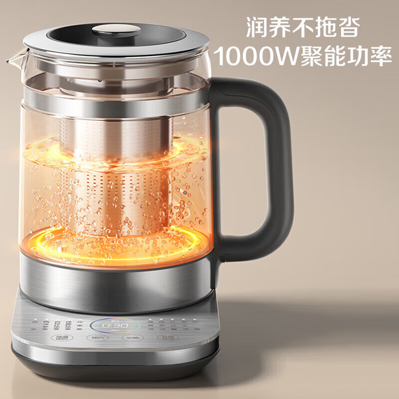 11667841.苏泊尔（SUPOR）有钛养生壶2024年新款茶壶316L不锈钢恒温壶煮茶器纯钛发热底盘玻璃面板烧水壶1.5L【送礼优选】