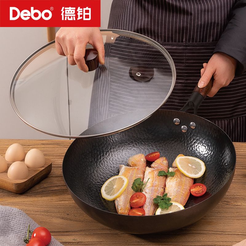 12125911.Debo德铂梅里萨炒锅铁锅炒菜锅32cm