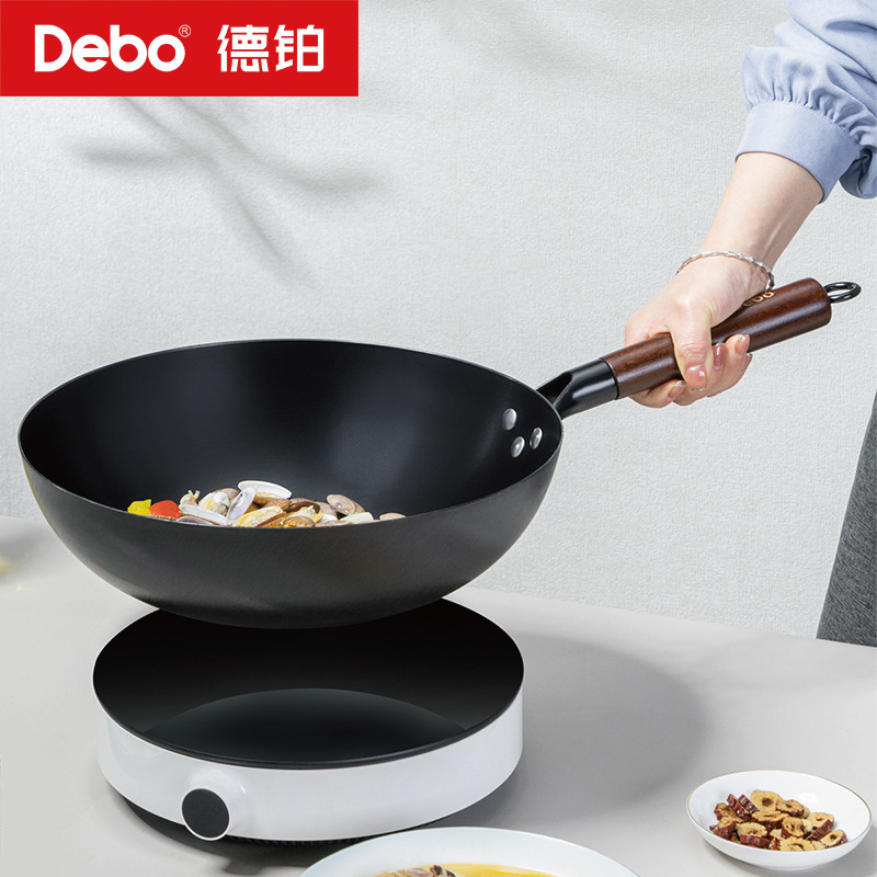 12432445.【优选】Debo德铂哈蒙德炒锅家用炒菜锅32cm(单炒锅无电磁炉)