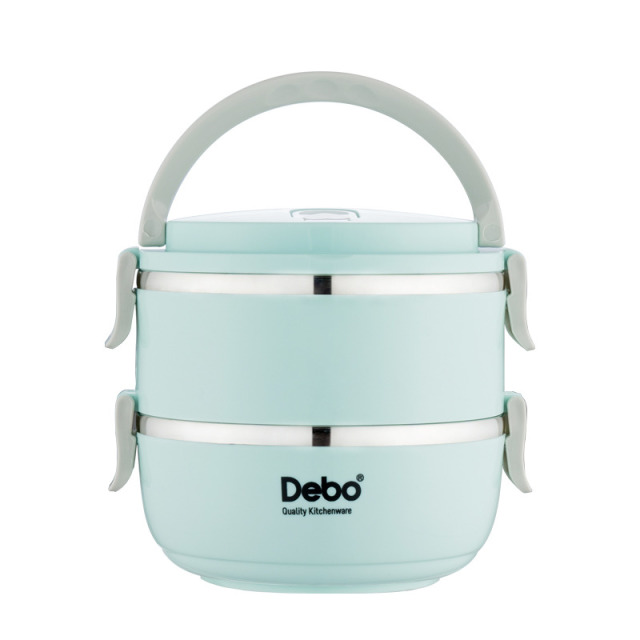12450338.【优选】Debo德铂艾莱尔双层饭盒1400ml(非密封结构,装水会漏)
