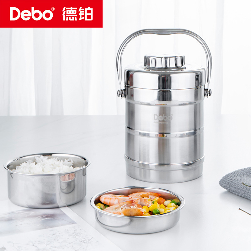 12454034.【优选】Debo德铂库克斯饭盒不锈钢保温便当盒2L(非全密封)
