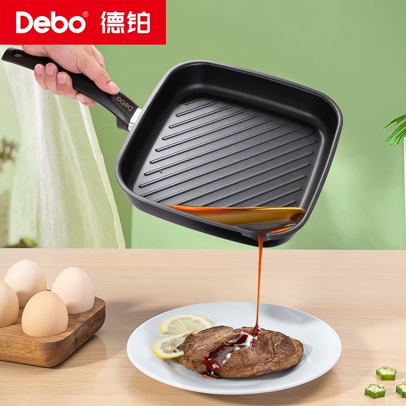 12452861.【优选】Debo 德铂柯蒂斯牛排鸡蛋煎锅24cm(电磁炉禁止使用)