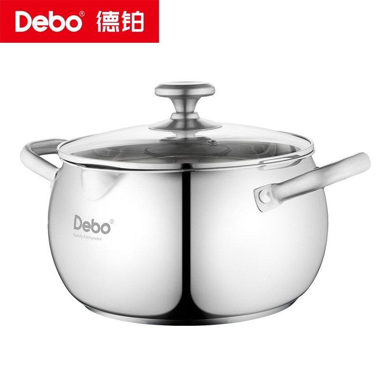 12498988.【优选】Debo德铂加百利汤锅304不锈钢煲汤锅燃气炉电磁炉通用22cm