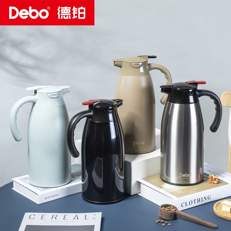 12500523.【优选】Debo德铂沙格水壶304不锈钢真空保温壶家用办公室水壶2L
