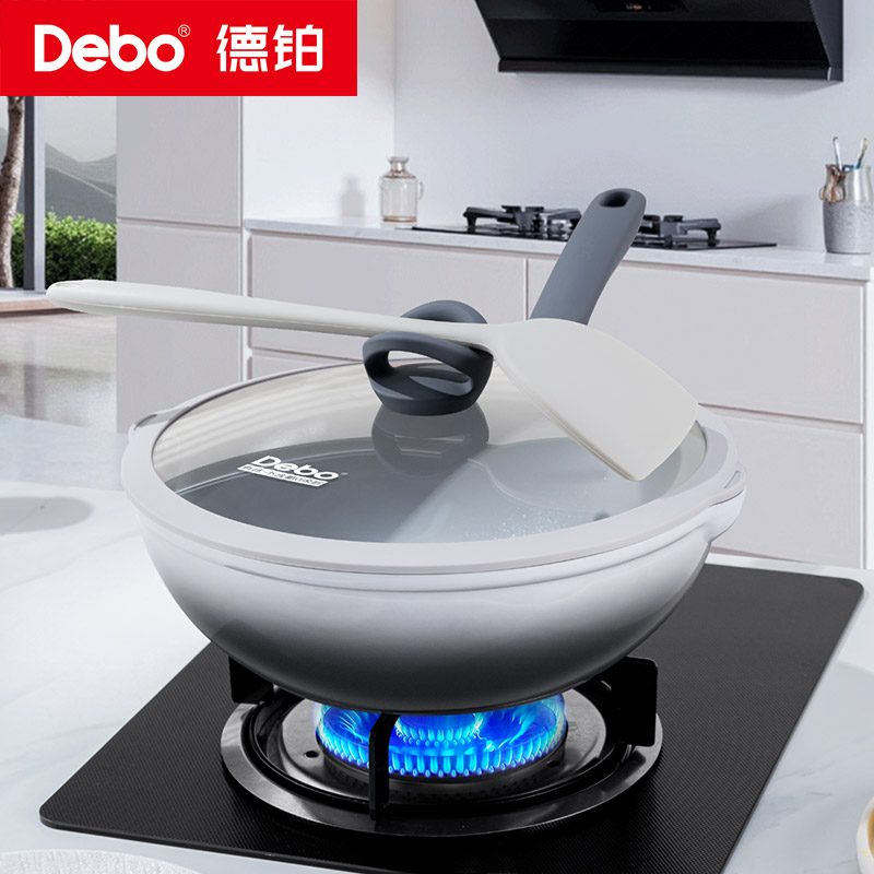 12568648.【新品发售】Debo德铂霍普炒锅无涂层不粘多用途煎炒菜锅家用32cm
