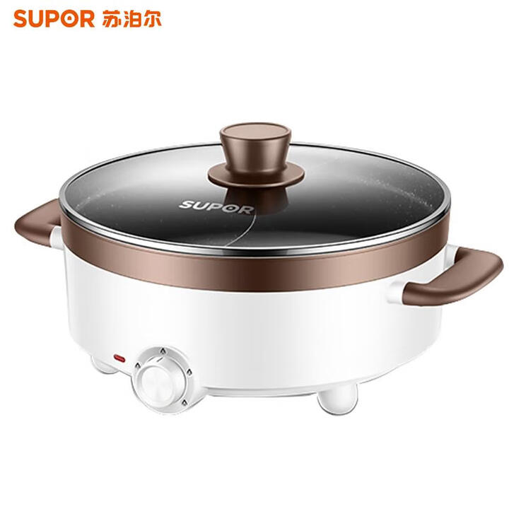 12606832.苏泊尔(SUPOR)电火锅 5L 鸳鸯电火锅 炖煮涮串 极简旋钮 4档火力 电火锅