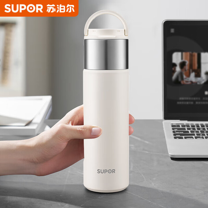12851145.苏泊尔(SUPOR) 拓系列随享保温杯便携车载办公户外茶水分离水杯子550ml