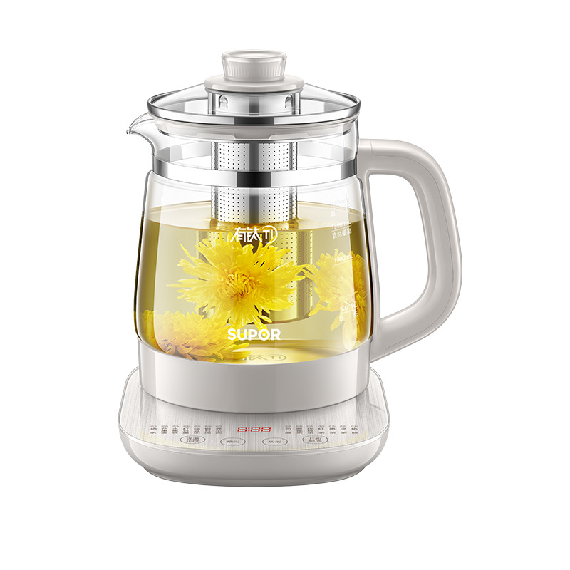 13140889.【优选】苏泊尔(SUPOR)有钛养生壶 1.5L煮茶器花茶壶 电水壶烧水壶电热水壶开水壶 保温煮茶壶玻璃电茶壶
