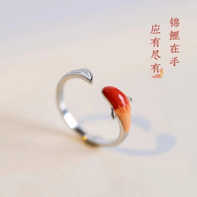 10400359.国潮如鱼得水锦鲤珐琅戒指