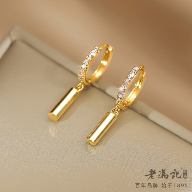 10910131.简约圆柱几何小众轻奢设计感高级新款潮耳扣