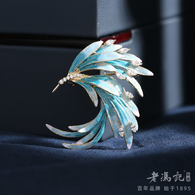 12366461.国朝凤凰胸花旗袍礼服配饰优雅气质渐变羽毛胸针