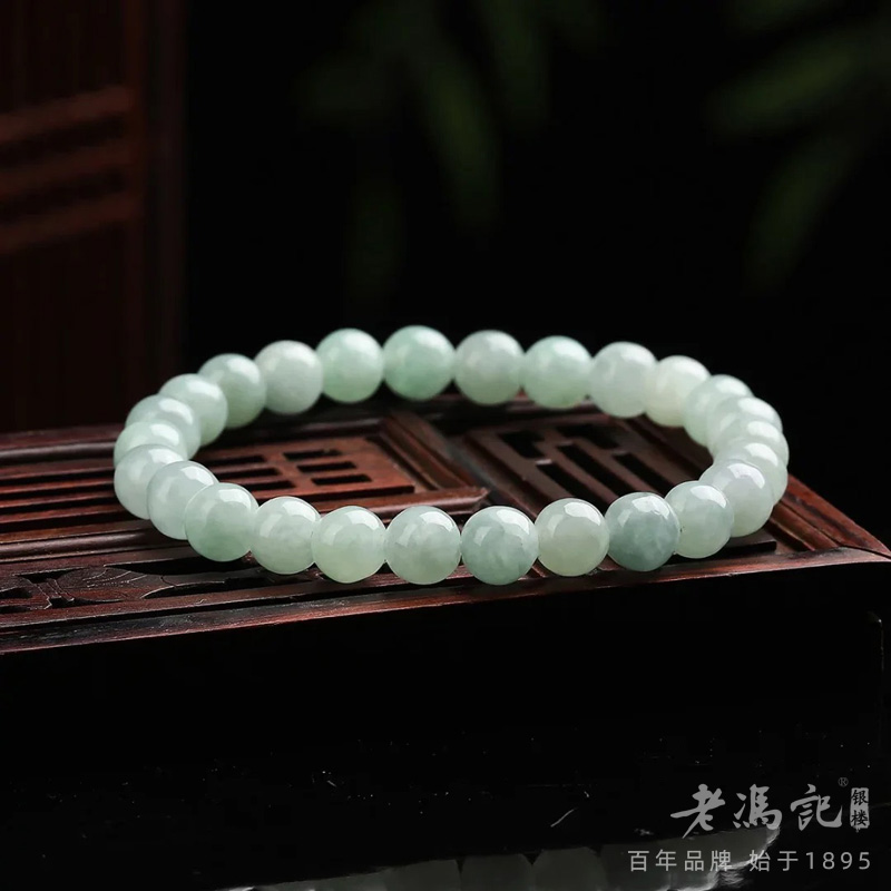 12545892.(超级爆款)天然A货翡翠冰糯种6-7MM圆珠玉手链