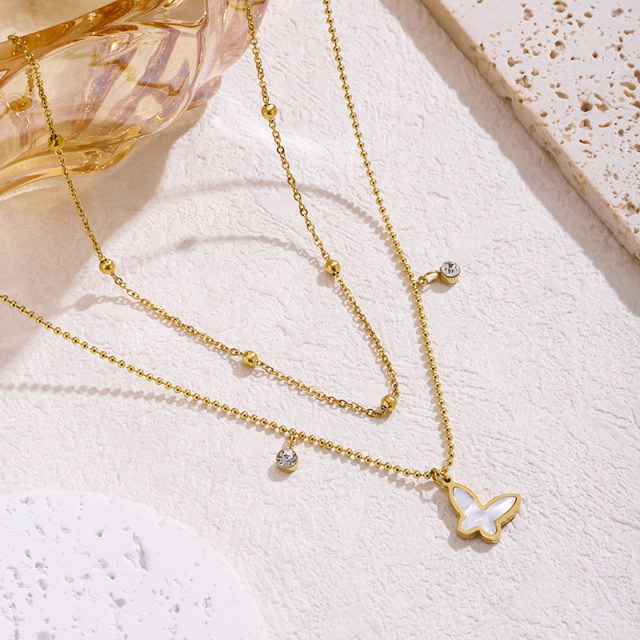 12615251.(店长推荐)蝴蝶带钻项链手链可选不掉色
