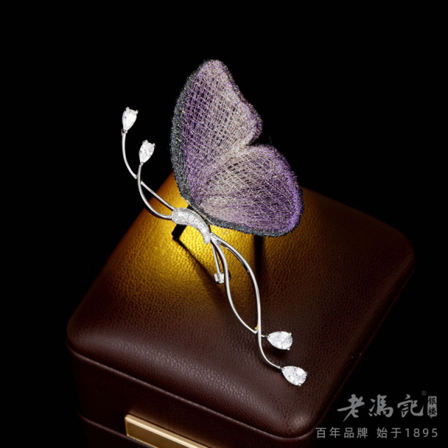 13644995.复古布艺刺绣蝴蝶创意胸针女小众设计感高档时尚