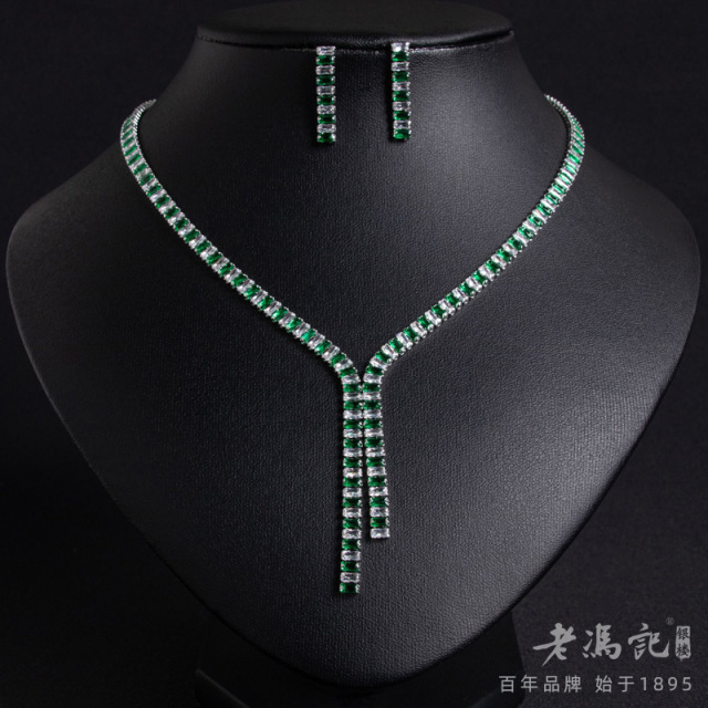 13654049.(高端二件套)宝石项链夏季蛇骨链ins性冷淡风简约