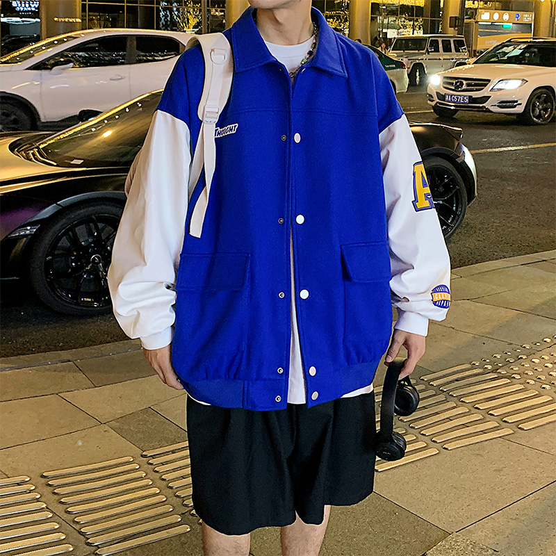 10348987.龙中龙 春季夹克美式休闲宽松潮流拼接外套夹克美式休闲宽松