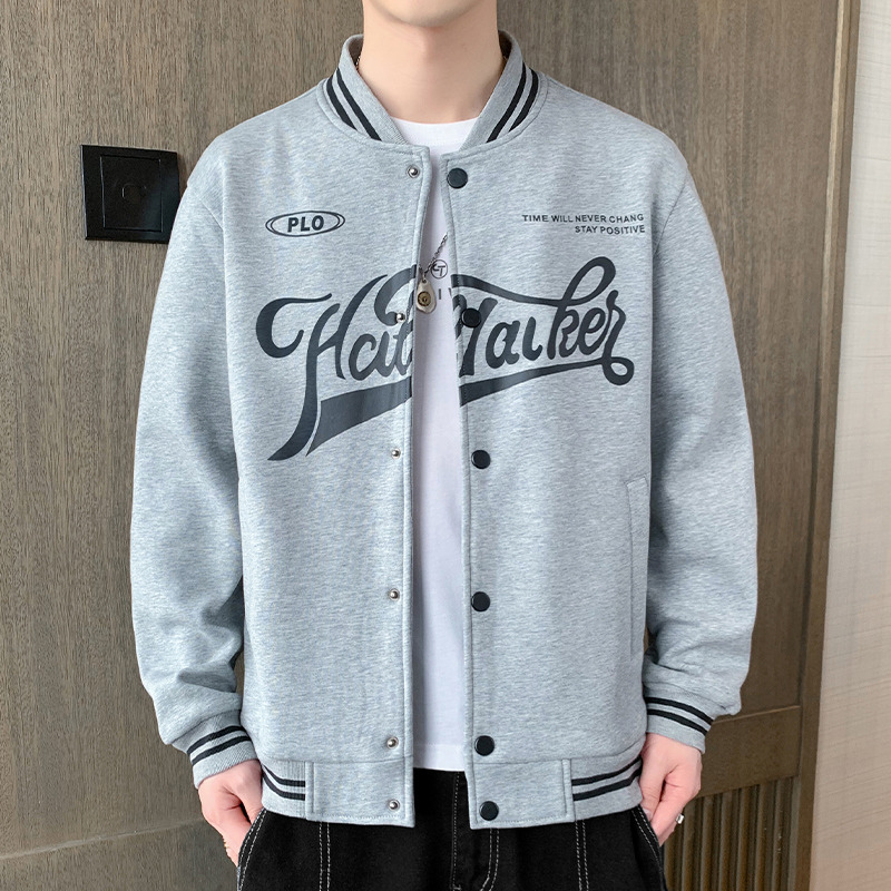 10348708.龙中龙 春季复古休闲宽松夹克男潮牌运动情侣棒球服外套