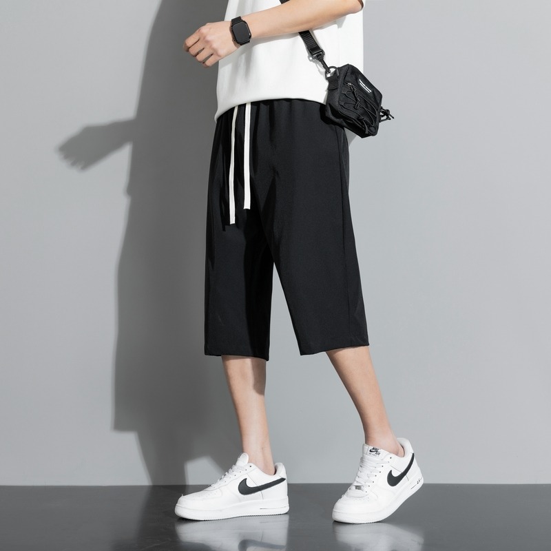 10728964.斯舒郎 夏季舒适运动潮牌中裤休闲七分裤男新款宽松五分裤子男生
