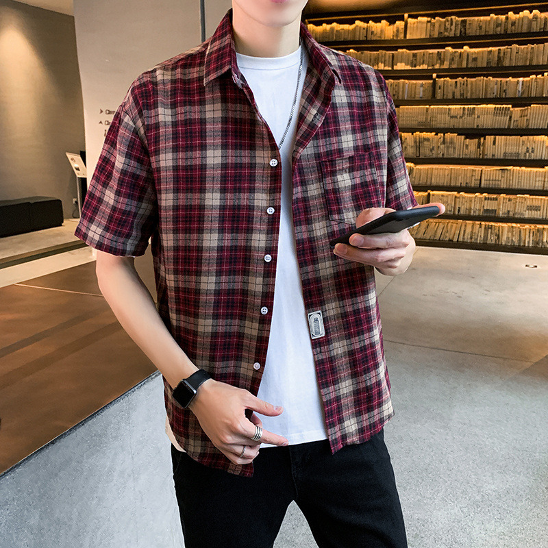 10698157.龙中龙 短袖衬衫男士休闲外套春夏季上衣服潮流新款宽松衬衣男装