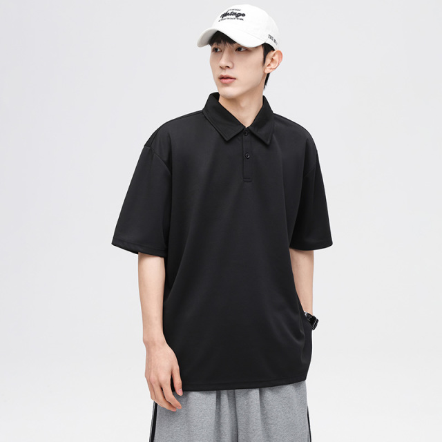 10738408.斯舒郎 polo衫短袖t恤情侣款夏季冰丝薄款美式翻领速干上衣