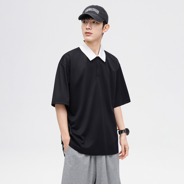 10738440.斯舒郎 夏季新款情侣款polo衫宽松短袖t恤打底衫有领上衣