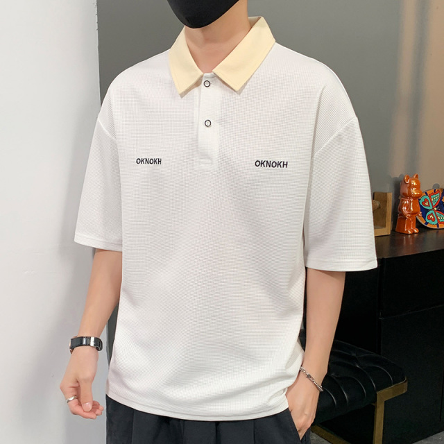 10784640.龙中龙 夏季短袖t恤男士ins潮流字母印花圆领运动休闲宽松半袖上衣男