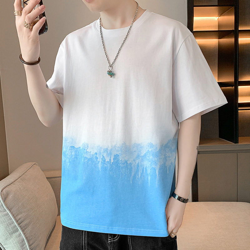 10787712.龙中龙 男士渐变短袖t恤男夏季潮牌半袖体恤衫新款衣服男款