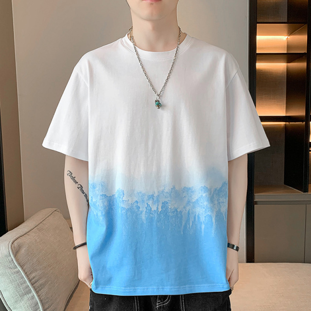 10787712.龙中龙 男士渐变短袖t恤男夏季潮牌半袖体恤衫新款衣服男款