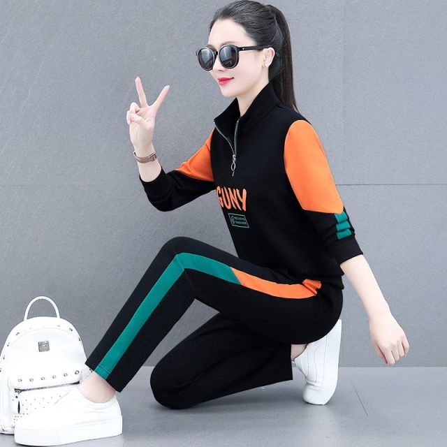 10946581.斯舒郎 休闲运动服套装女春秋新款韩版时尚长袖两件套