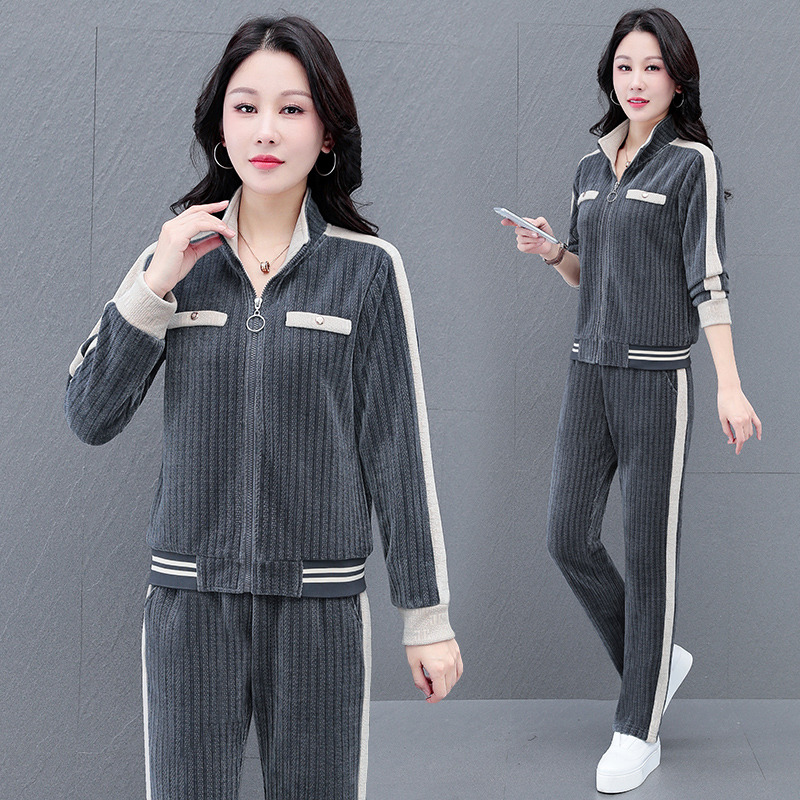 10946441.斯舒郎 运动服套装女春秋气质韩版卫衣显瘦百搭休闲两件套潮