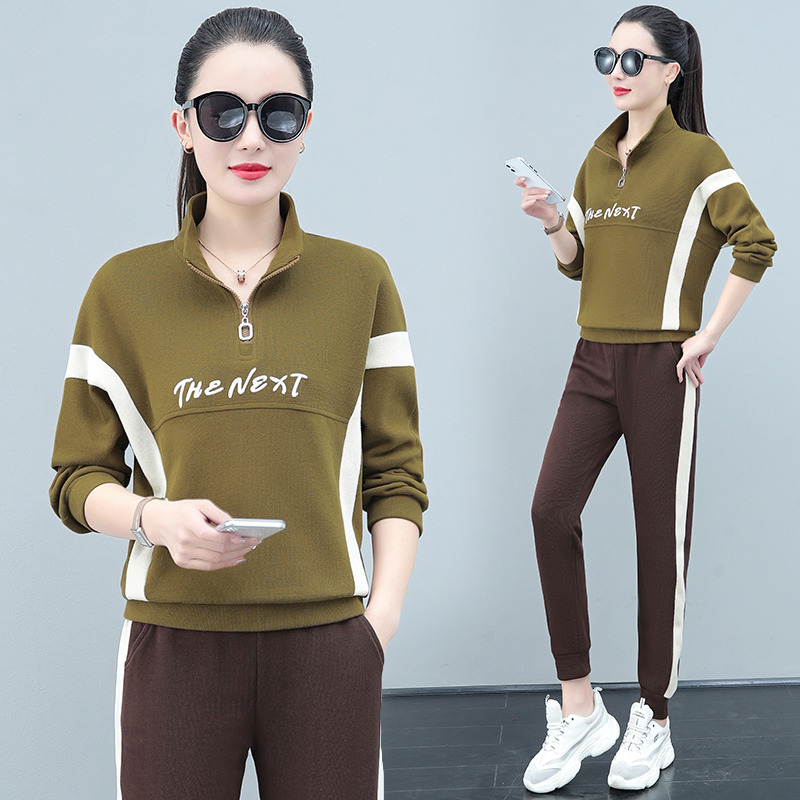10948259.斯舒郎 休闲运动服套装女夏新款时尚刺绣薄款短袖跑步服两件套