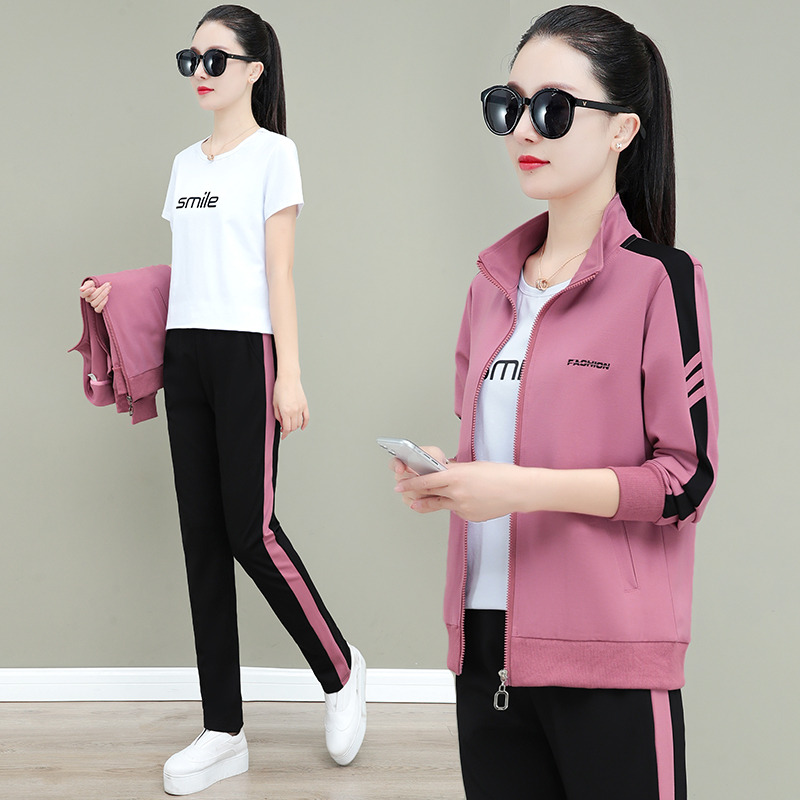 10949013.斯舒郎 休闲运动服套装女春秋新款气质时尚卫衣跑步服三件套