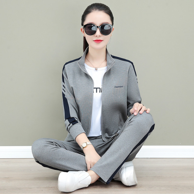 10949013.斯舒郎 休闲运动服套装女春秋新款气质时尚卫衣跑步服三件套