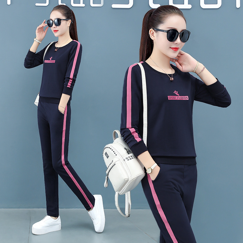 10949576.斯舒郎 休闲套装女秋装新款长袖运动服时尚卫衣两件套