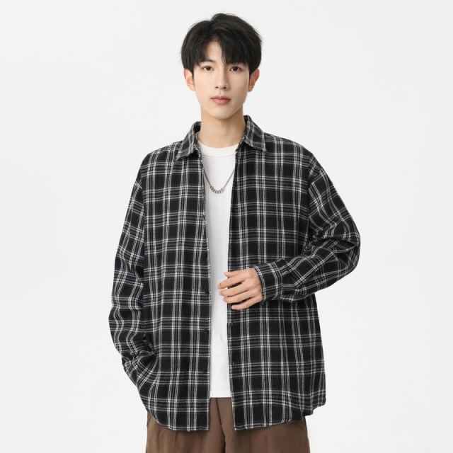 11023239.龙中龙 青少年cityboy格子衬衫男小香风衬衣秋季潮牌外套