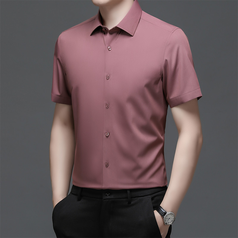 12186250.龙中龙 男士短袖衬衫夏季新款男装修身休闲商务衬衣