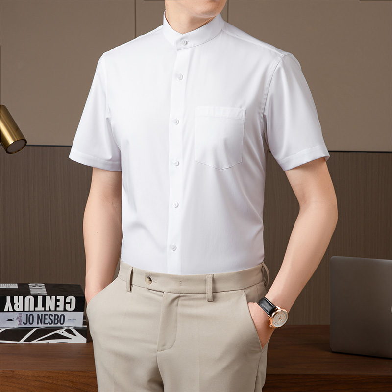 12186314.龙中龙 夏季男士短袖衬衫青年休闲商务透气上衣