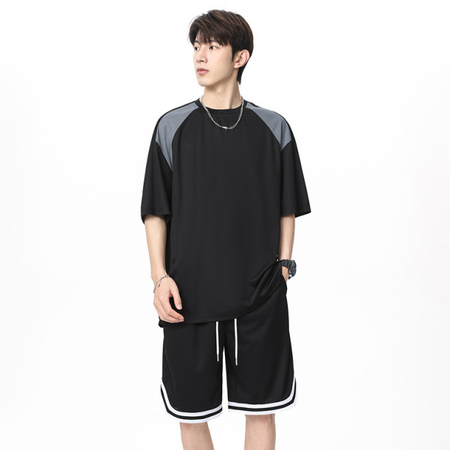 12226661.龙中龙 男夏季新款潮流休闲宽松短袖T恤夏天男装两件套