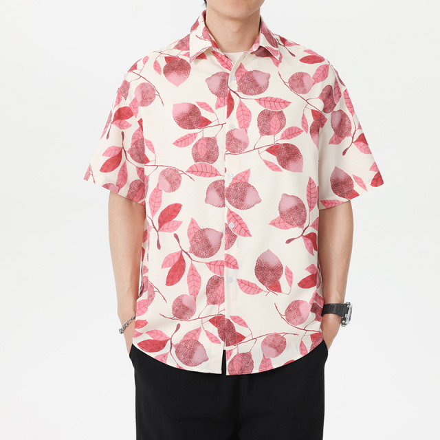 12225406.龙中龙 花衬衫男短袖夏季薄款夏威夷沙滩衬衣宽松外套潮