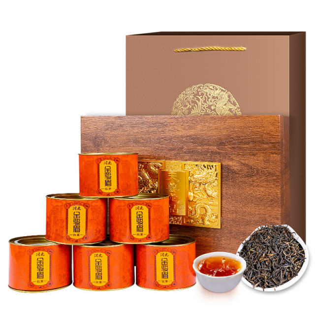 12627730.润虎 天尊龙品 金骏眉红茶木纹礼盒装600克(6罐)