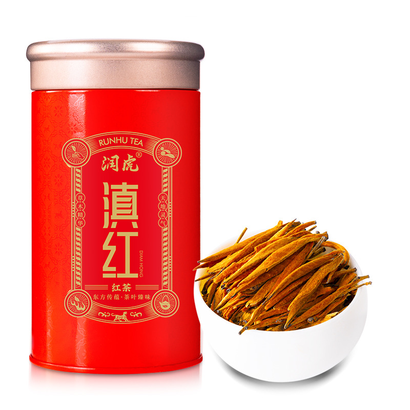 12627713.润虎 鸿贯 滇红金针 工夫红茶铁罐60克装/罐