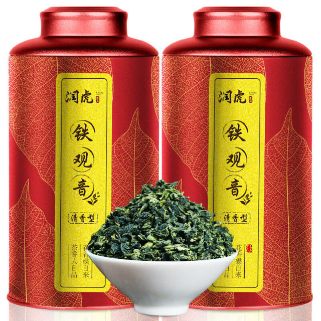 12577333.润虎 乌龙茶煮茶论道铁观音清香型一级504g中火罐装自己喝兰花香送礼袋