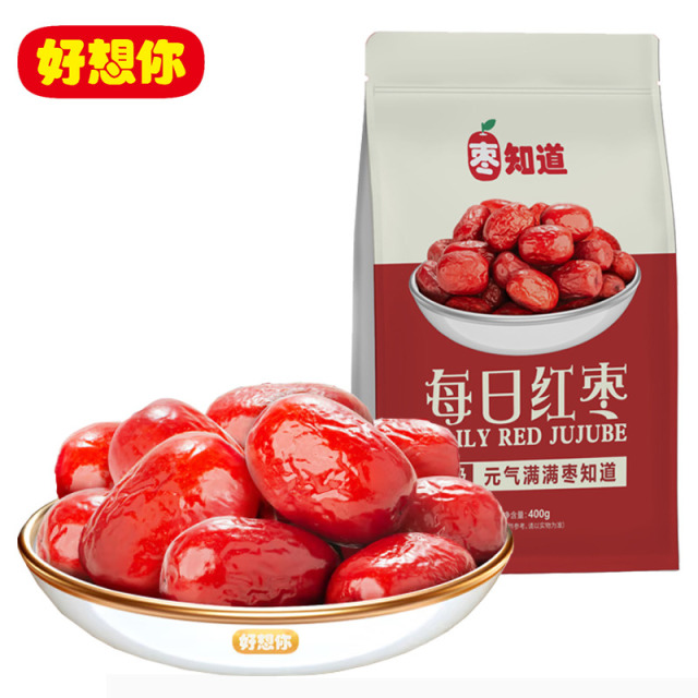 12675832.好想你枣知道二级红枣400g*2袋