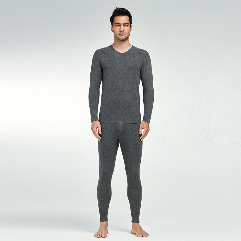 13097684.爱慕先生23A超值优享暖绒V领长袖+长裤NS74K452