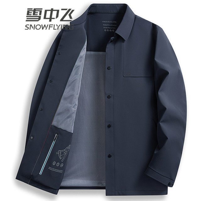 13137724.雪中飞夹克男春季新款男装上衣时尚百搭商务休闲翻领男士外套