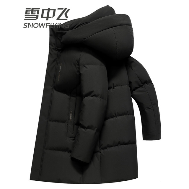 13138116.雪中飞男士羽绒服中长款年冬季新款防风抗寒加厚保暖鸭绒外套