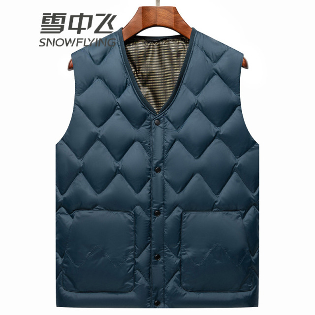 13138534.雪中飞(SNOWFLYING)轻薄款马甲男冬季保暖内穿坎肩外穿中老年爸爸装背心