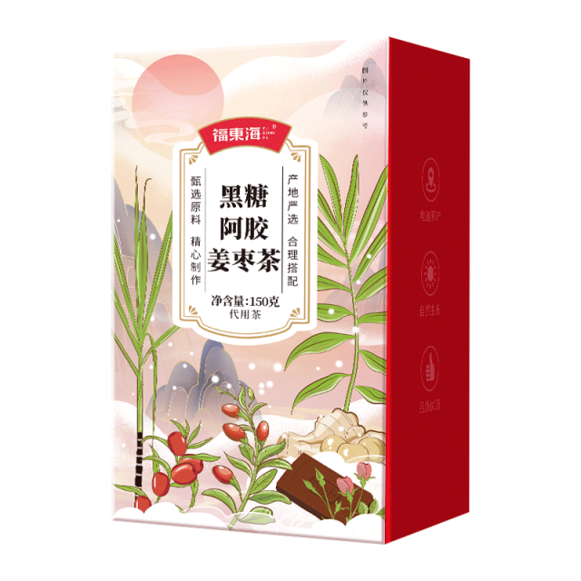 11401340.【福东海】黑糖阿胶姜枣茶 150克/盒(5克X10袋